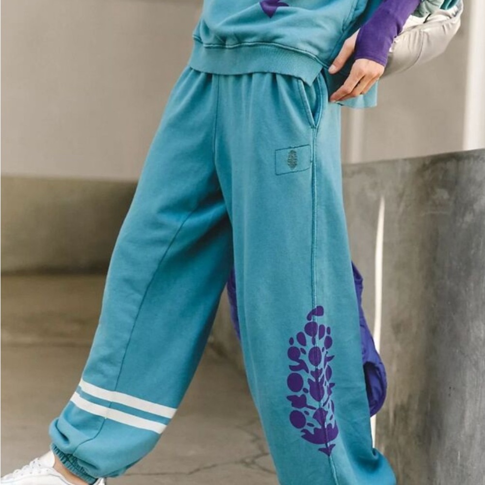 Free People Movement all star pants midnight jade combo womens size small